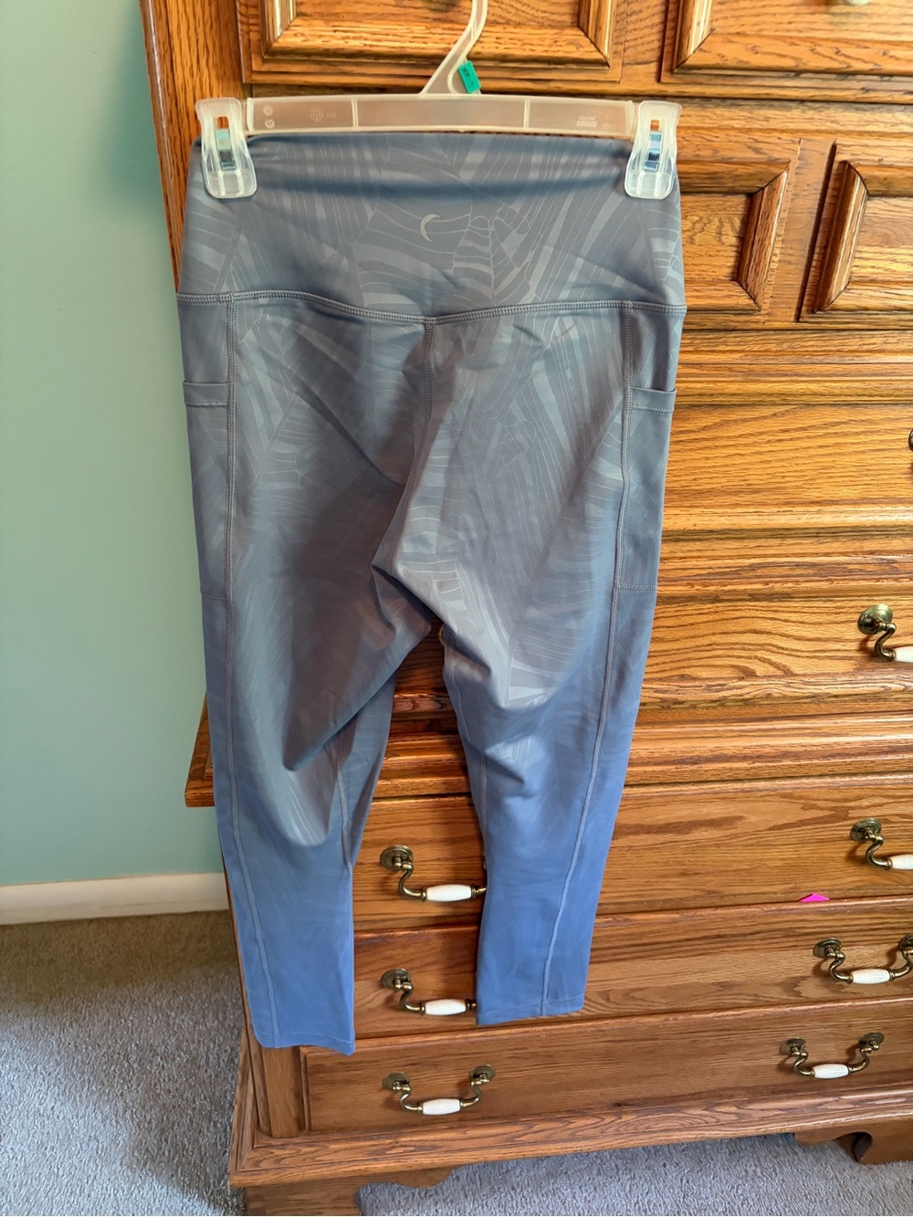 ZYIA V-Waist Leggings in Slate Gray Blue - Picture 2 of 3